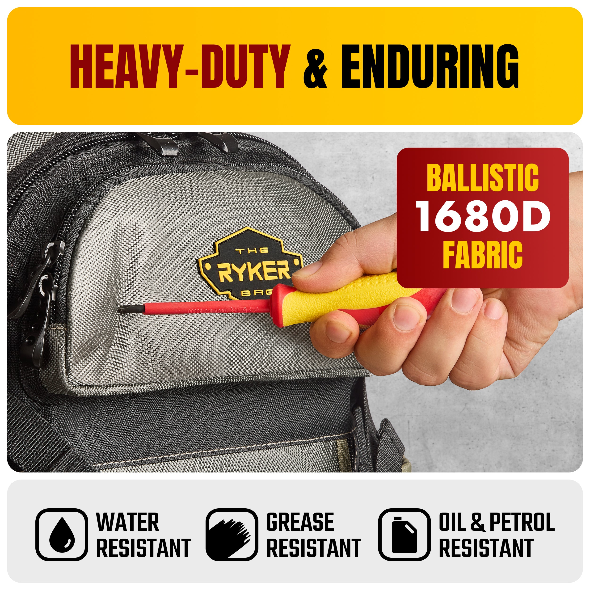 Heavy-Duty Tool Backpack with 48 Pockets, Padded Straps & Water-Resistant Tool Organizer – Ideal for Electricians, Plumbers & DIY Pros