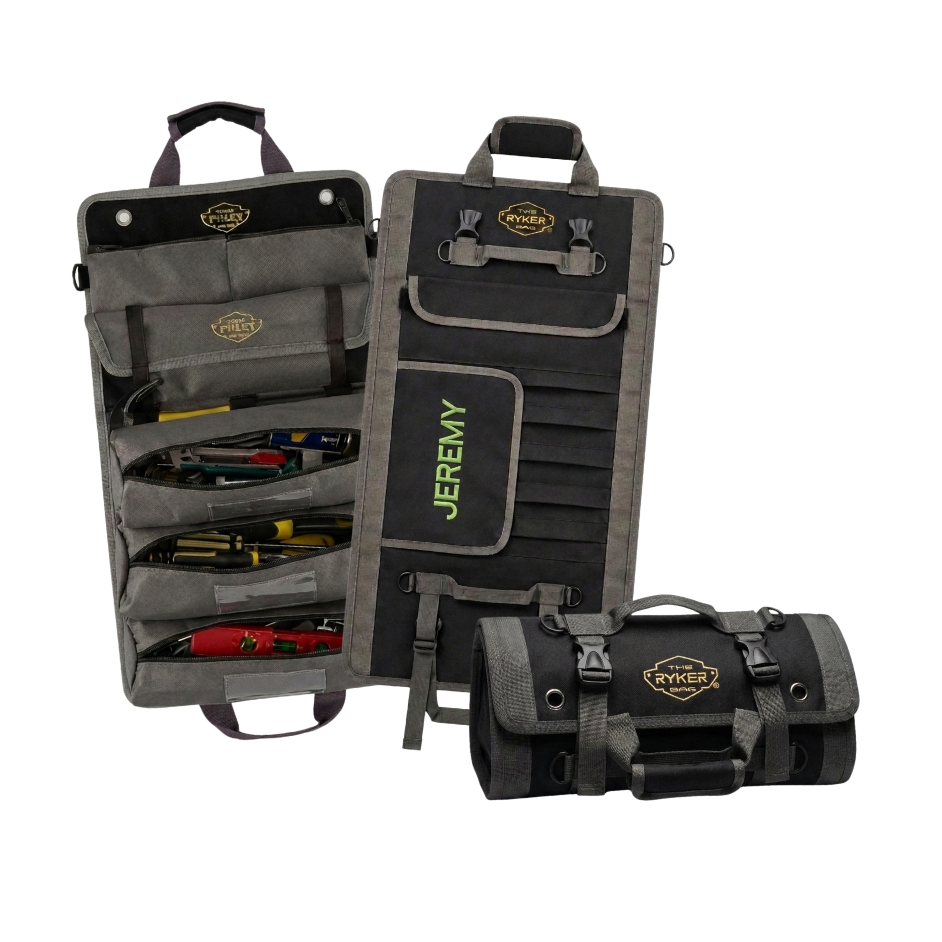 Personalized Customized-Name Black PRO Tool Roll Organizer