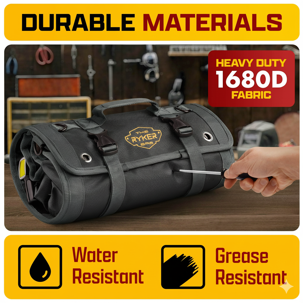 Personalized Customized-Name Black PRO Tool Roll Organizer