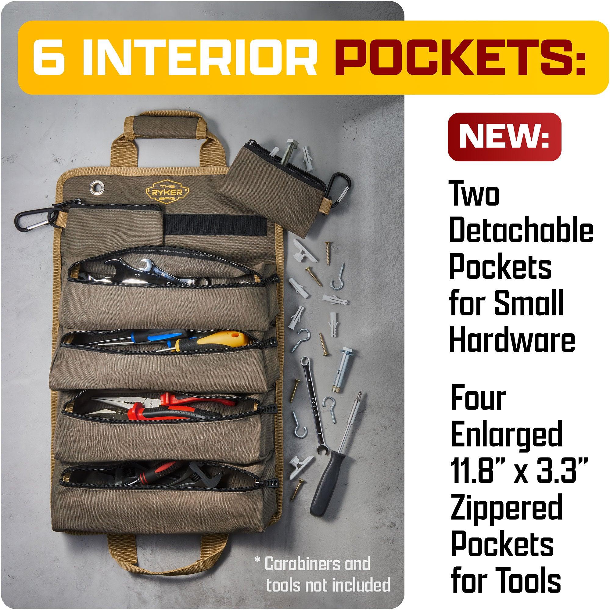 Roll-Up Tool Organizer with 6 interior pockets